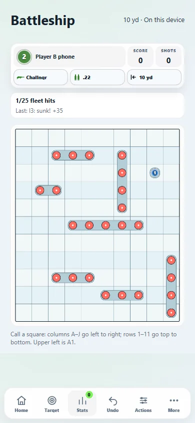 Ronin Range phone game runtime with target scoring and player controls